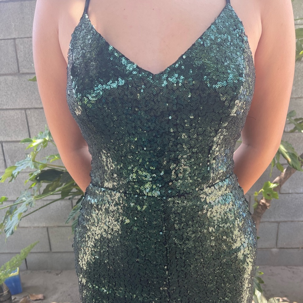 Sparkly Green Prom Dress - Picture 3 of 4